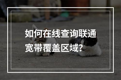 如何在线查询联通宽带覆盖区域？