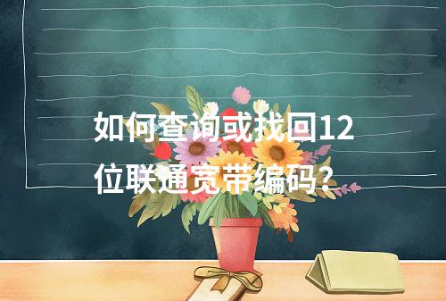 如何查询或找回12位联通宽带编码？