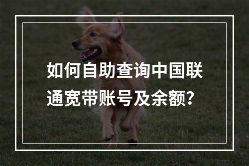 如何自助查询中国联通宽带账号及余额？