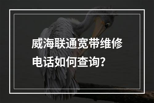 威海联通宽带维修电话如何查询？