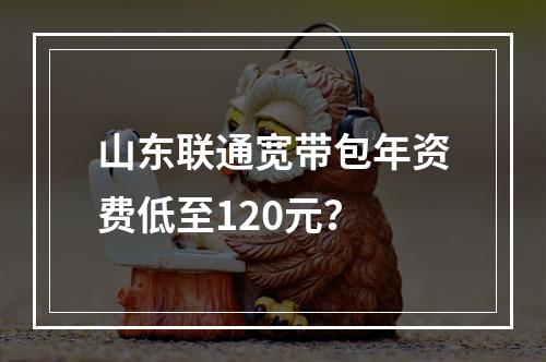 山东联通宽带包年资费低至120元？