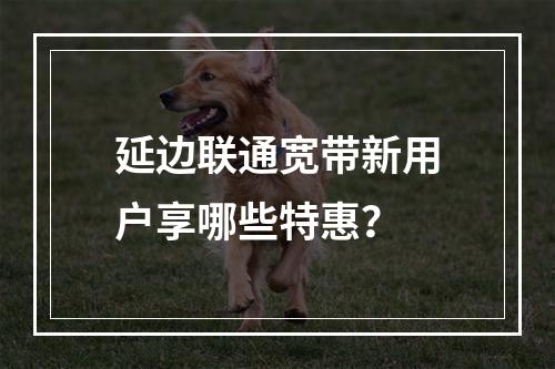 延边联通宽带新用户享哪些特惠？