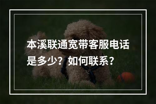 本溪联通宽带客服电话是多少？如何联系？