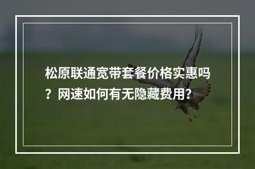 松原联通宽带套餐价格实惠吗？网速如何有无隐藏费用？