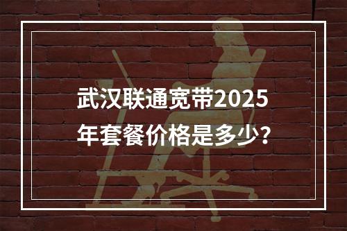 武汉联通宽带2025年套餐价格是多少？