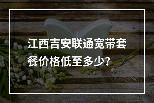 江西吉安联通宽带套餐价格低至多少？
