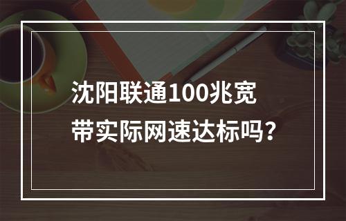 沈阳联通100兆宽带实际网速达标吗？