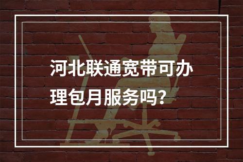 河北联通宽带可办理包月服务吗？