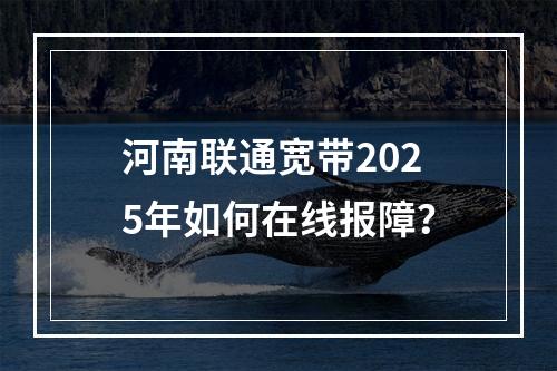 河南联通宽带2025年如何在线报障？