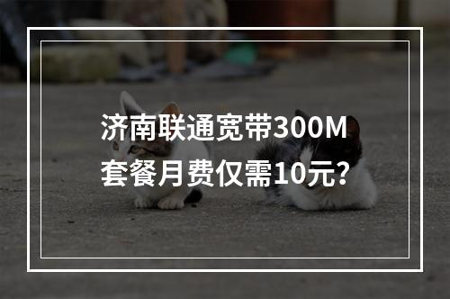 济南联通宽带300M套餐月费仅需10元？
