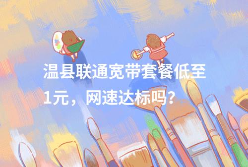 温县联通宽带套餐低至1元，网速达标吗？