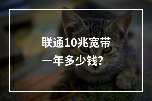 联通10兆宽带一年多少钱？