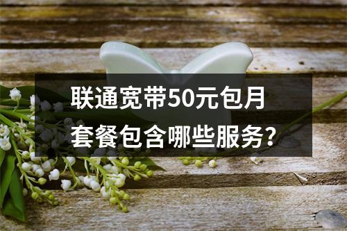 联通宽带50元包月套餐包含哪些服务？