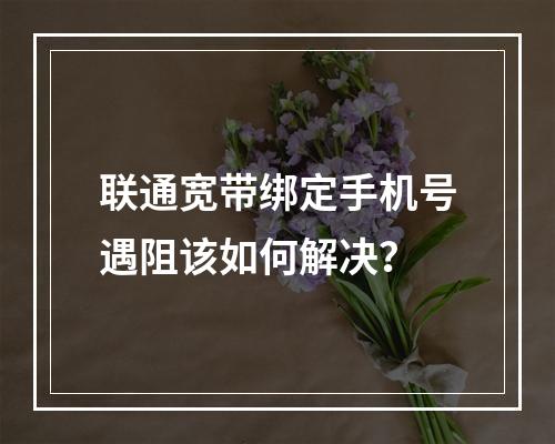 联通宽带绑定手机号遇阻该如何解决？