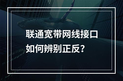 联通宽带网线接口如何辨别正反？