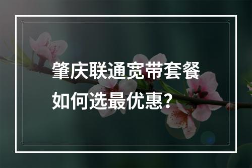 肇庆联通宽带套餐如何选最优惠？