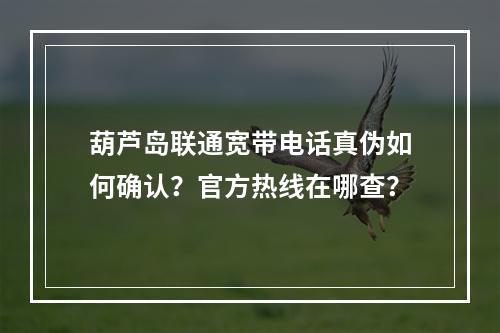 葫芦岛联通宽带电话真伪如何确认？官方热线在哪查？