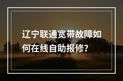 辽宁联通宽带故障如何在线自助报修？