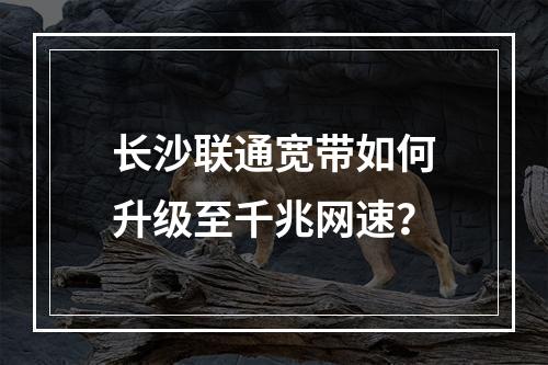 长沙联通宽带如何升级至千兆网速？