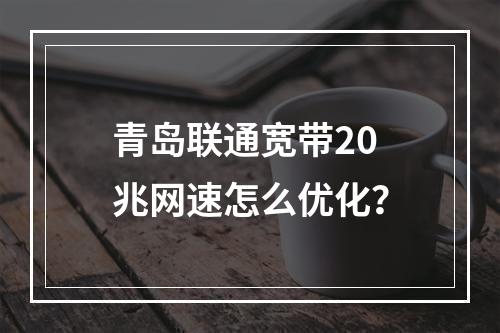 青岛联通宽带20兆网速怎么优化？