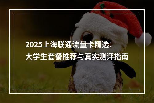 2025上海联通流量卡精选：大学生套餐推荐与真实测评指南