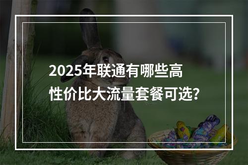 2025年联通有哪些高性价比大流量套餐可选？