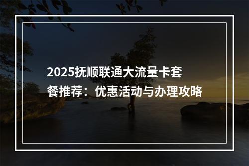 2025抚顺联通大流量卡套餐推荐：优惠活动与办理攻略