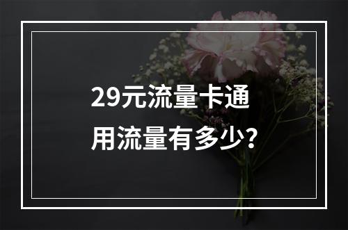 29元流量卡通用流量有多少？