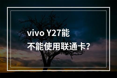 vivo Y27能不能使用联通卡？
