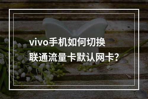 vivo手机如何切换联通流量卡默认网卡？