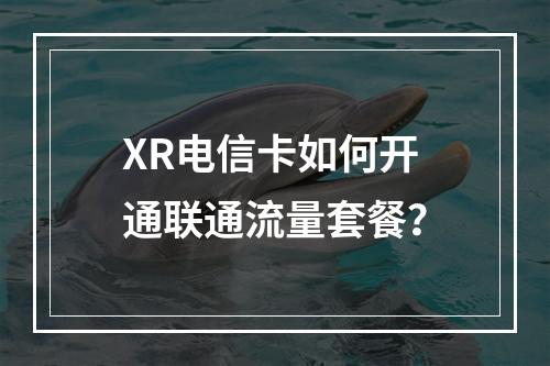 XR电信卡如何开通联通流量套餐？