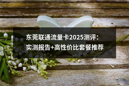 东莞联通流量卡2025测评：实测报告+高性价比套餐推荐