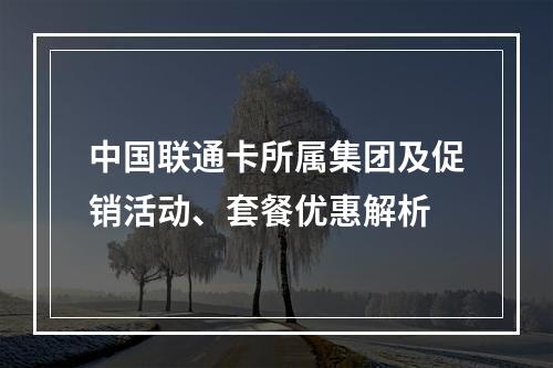 中国联通卡所属集团及促销活动、套餐优惠解析