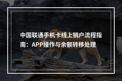 中国联通手机卡线上销户流程指南：APP操作与余额转移处理