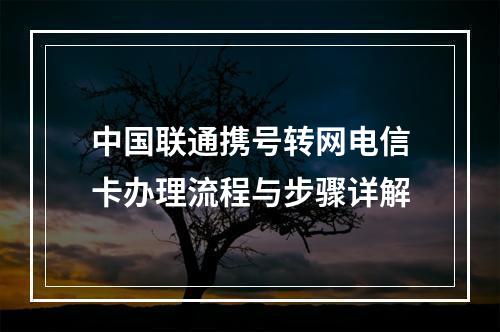 中国联通携号转网电信卡办理流程与步骤详解