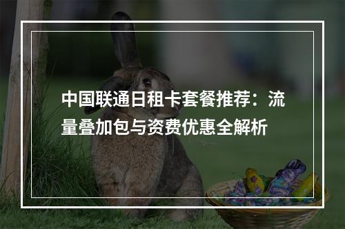 中国联通日租卡套餐推荐：流量叠加包与资费优惠全解析