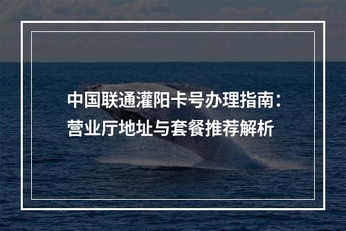 中国联通灌阳卡号办理指南：营业厅地址与套餐推荐解析