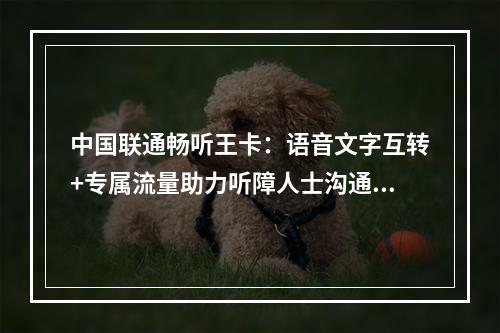 中国联通畅听王卡：语音文字互转+专属流量助力听障人士沟通无障碍