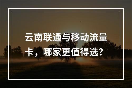 云南联通与移动流量卡，哪家更值得选？