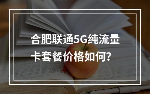 合肥联通5G纯流量卡套餐价格如何？