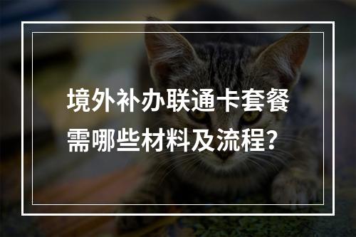 境外补办联通卡套餐需哪些材料及流程？