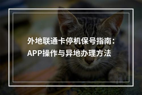外地联通卡停机保号指南：APP操作与异地办理方法