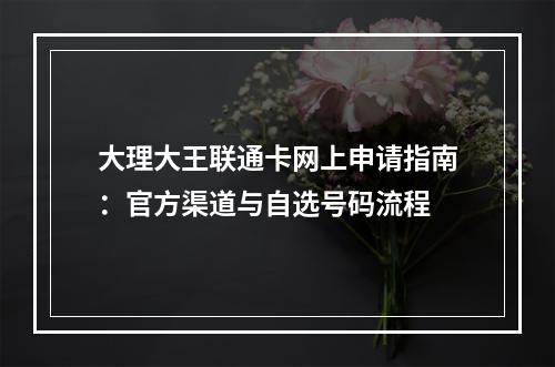 大理大王联通卡网上申请指南：官方渠道与自选号码流程