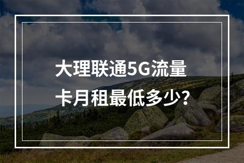 大理联通5G流量卡月租最低多少？