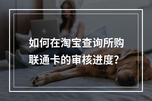 如何在淘宝查询所购联通卡的审核进度？