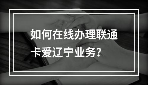 如何在线办理联通卡爱辽宁业务？