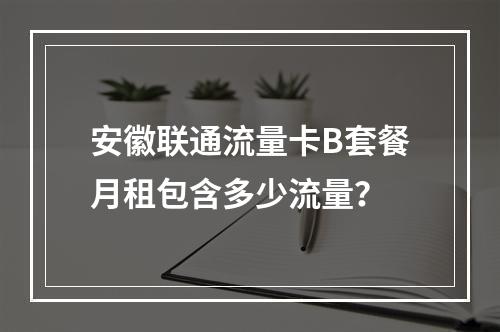 安徽联通流量卡B套餐月租包含多少流量？