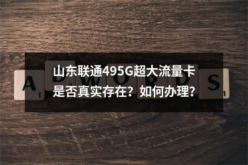 山东联通495G超大流量卡是否真实存在？如何办理？