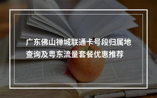 广东佛山禅城联通卡号段归属地查询及粤东流量套餐优惠推荐