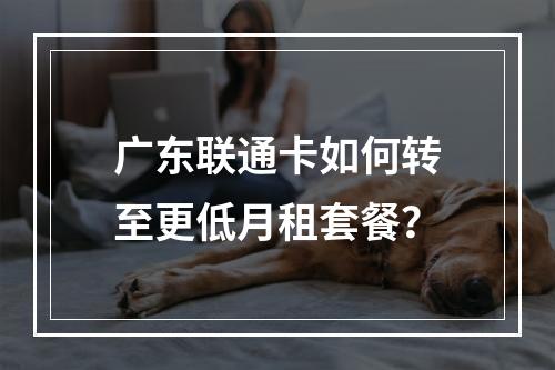 广东联通卡如何转至更低月租套餐？